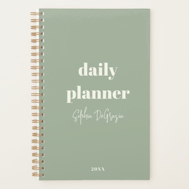 Agenda Planeador Diário Mínimo Personalizado de Boho Mode (Frente)