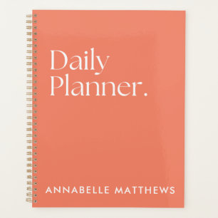 Agenda Planeador Diário Vermelho Cor-de-Rosa Moderno Com 