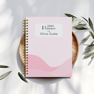 Agenda Planeador Digital Rosa Moderno com Nome Personaliz