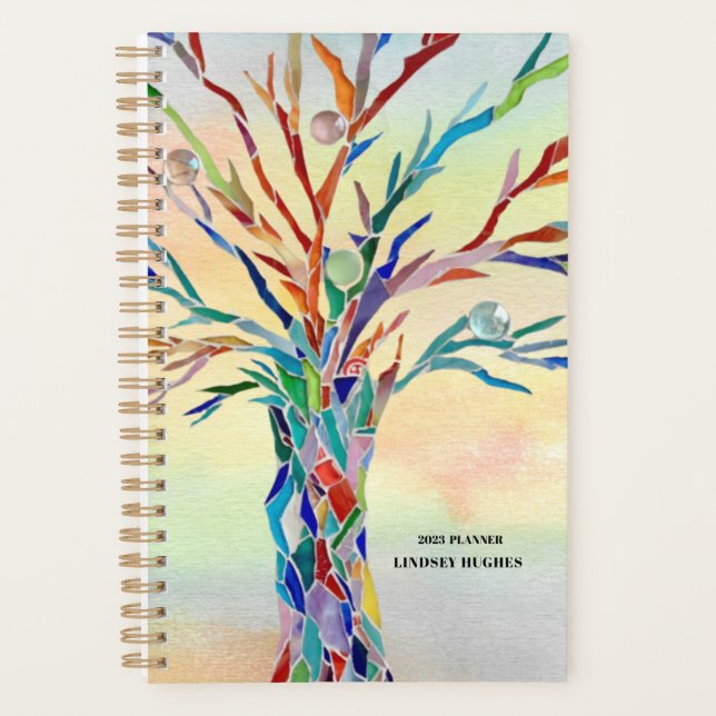 Agenda Planeador do Rainbow Tree Custom Name 2023 (Frente)