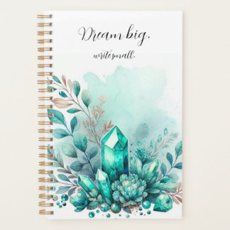 Agenda Planeador Dourado de Cristal Moderno com Cor de Ág