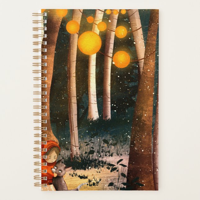 Agenda Planeador e Diário da Semana do Cabelo Vermelho (Frente)