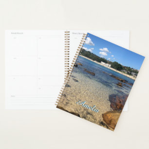 Agenda Planeador Espiral de Nome da Praia Tranquil