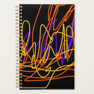 Agenda Planeador espiral pequeno com design neon moderno