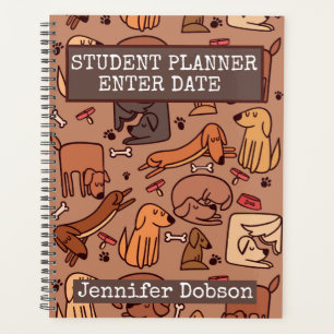 Agenda Planeador Estudante com fundo de desenho animado
