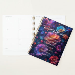 Agenda Planeador Floral de Professores com Cotação Inspir