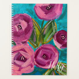 Agenda Planeador Floral e Stripe Personalizado