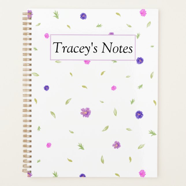 Agenda Planeador Floral Mínimo - Presente de Natal Person (Frente)