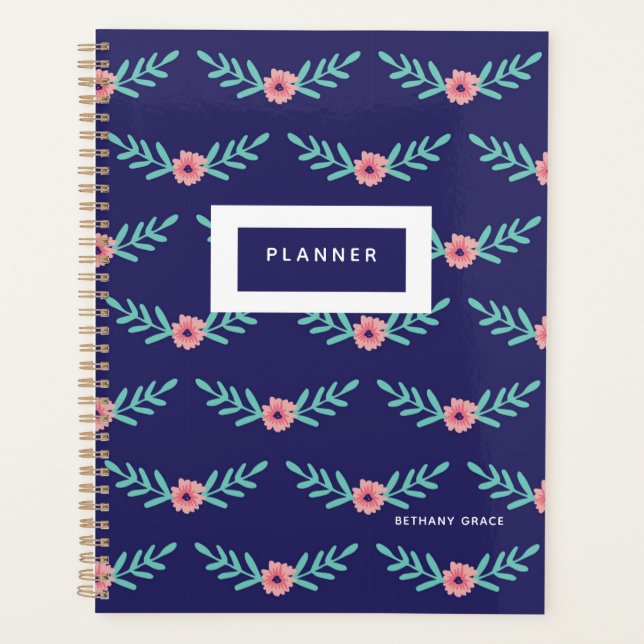 Agenda Planeador Floral Moderno (Frente)