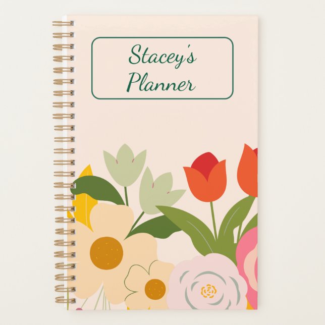 Agenda Planeador Floral - Personalizado (Frente)