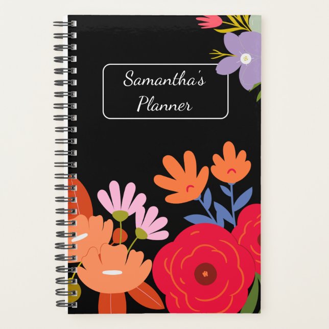 Agenda Planeador Floral - Personalizado (Frente)
