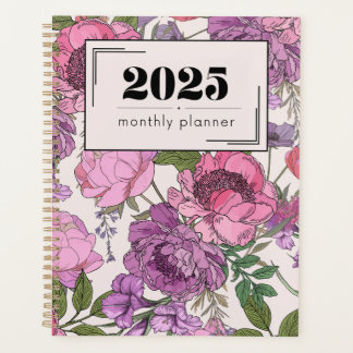 Agenda Planeador Mensal de Linha Floral 2025