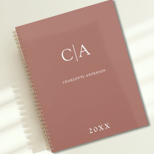 Agenda Planeador monograma simples e elegante