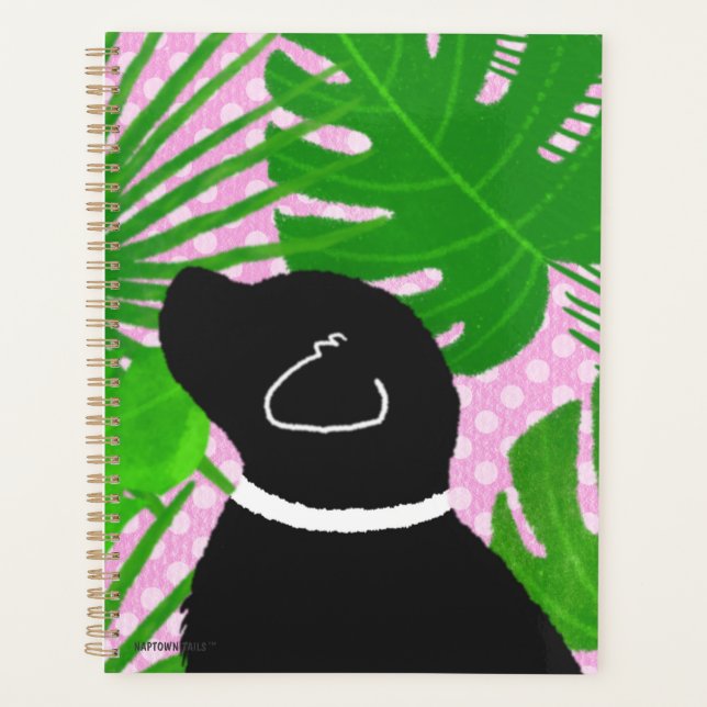 Agenda Planeador Negro de Ilha Tropical Verde (Frente)