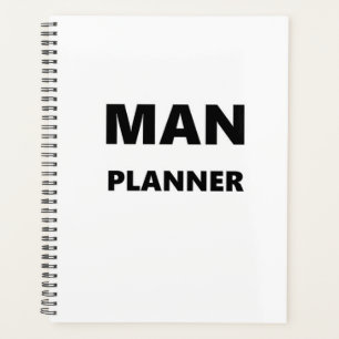 Agenda Planeador para Homens Planejar Letra Preta Branca