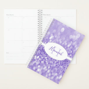 Agenda Planeador Personalizado de Brilho Roxo