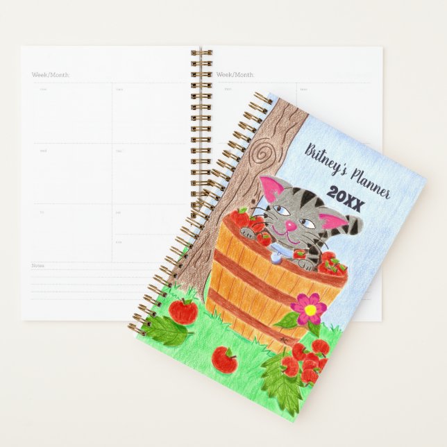 Agenda Planeador personalizado de gato Tabby (Exibição)