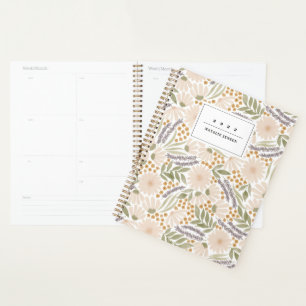 Agenda Planeador Personalizado de Ilustração Floral