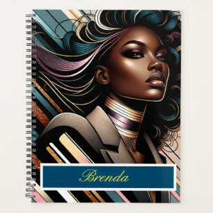 Agenda Planeador Personalizado de Mulher Americana Chic