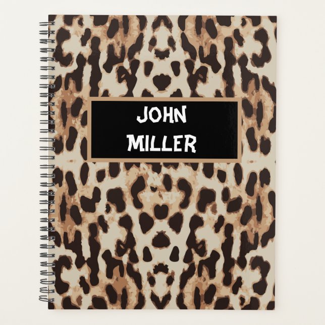 Agenda Planeador Personalizado de Volta à Pele-Leopardo d (Frente)
