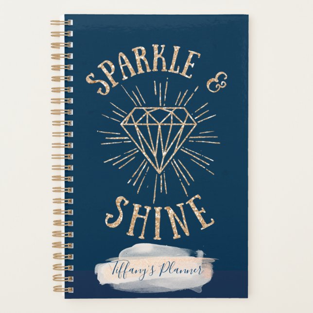 Agenda Planeador Personalizado do Sparkle e Shine (Frente)