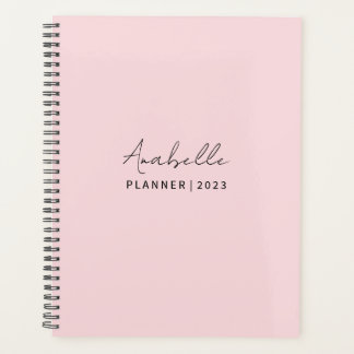 Agenda Planeador personalizado elegante rosa pálido