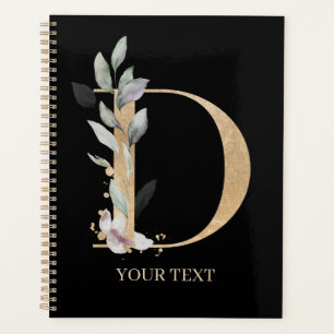 Agenda Planeador Personalizado Floral do D Monograma