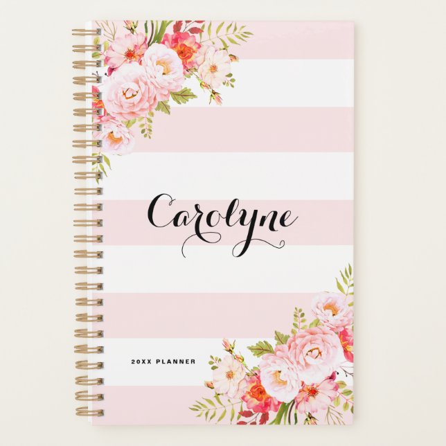 Agenda Planeador Personalizado Floral Personalizado de St (Frente)