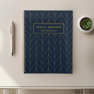 Agenda Planeador Personalizado Folha Folha de Arte Dourad