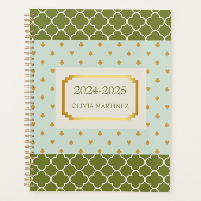 Agenda Planeador Personalizado Geométrico do Pastel Prima (Frente)