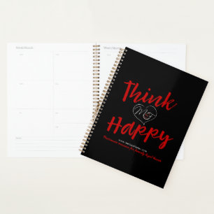 Agenda Planeador preto do logotipo feliz (8,5"x11")