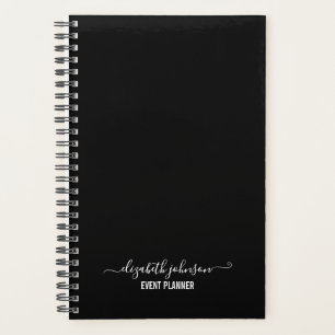 Agenda Planeador Preto Minimalista Moderno