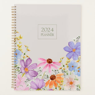 Agenda Planeador romântico de flores silvestres