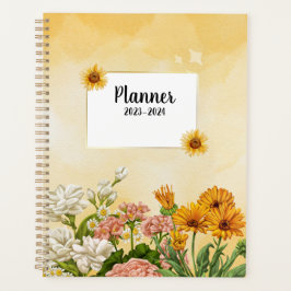Agenda Planeador semanal 2023-2024 com flores