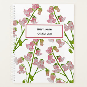 Agenda Planeador Semanal de Florais Cor-de-Água Rosa
