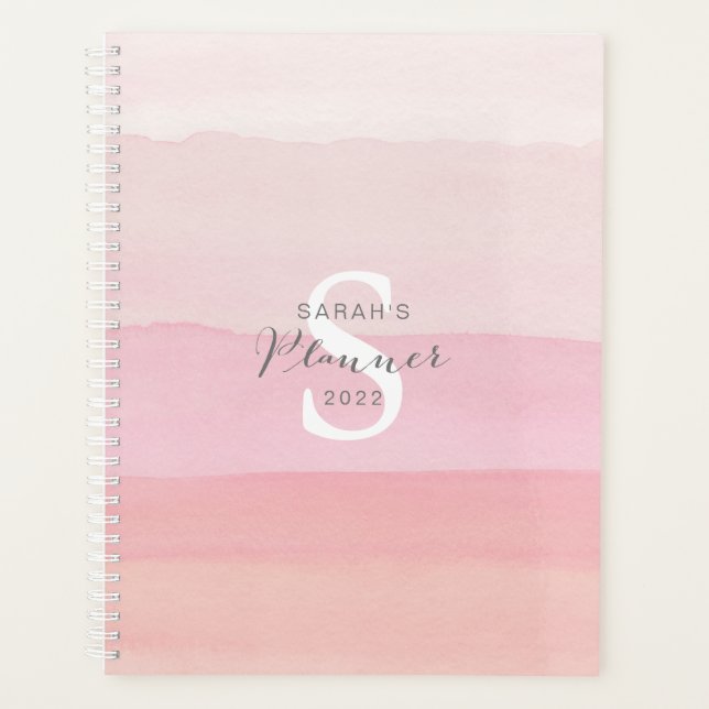 Agenda Planeador Semanal Rosa Tendy abstrato aqucolor (Frente)