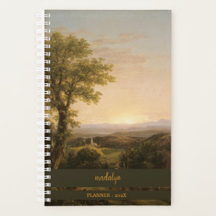 Agenda Planeador Trabalho de arte Monograma de Paisagem