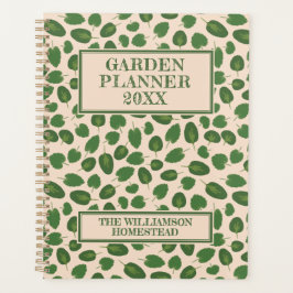 Agenda Planeamento do Jardim Boho Natureza Russo Verde Ta