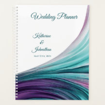 Planejador-de-Casamento-Moderno Abstrato-Roxo e Tu