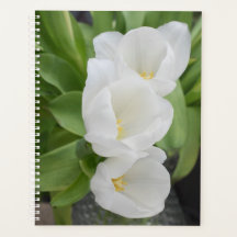 Planejador/Organizador Diário Floral Tulipa Branca