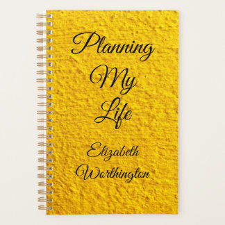 Agenda Planejando minha vida Amarelo Texturizado Personal