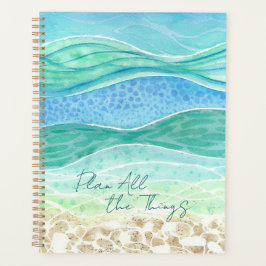Agenda "Planejar todas as coisas" Beach Vibes Watercolor