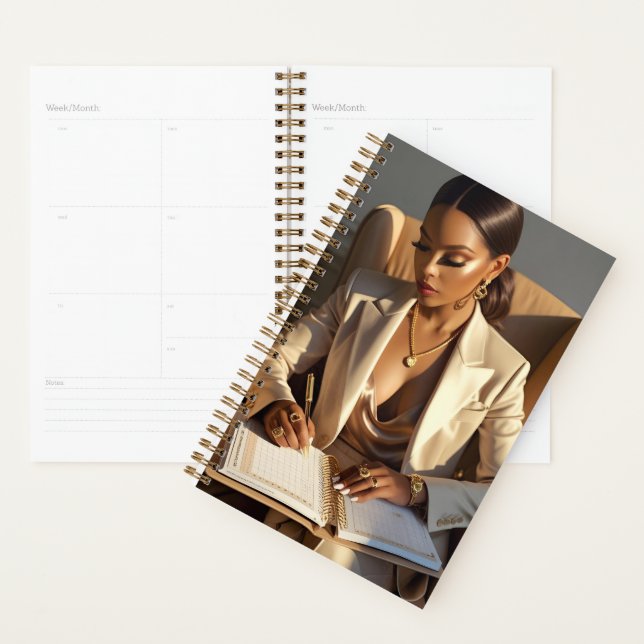 Agenda "Planeje com antecedência. Sucesso com intenção." (Exibição)