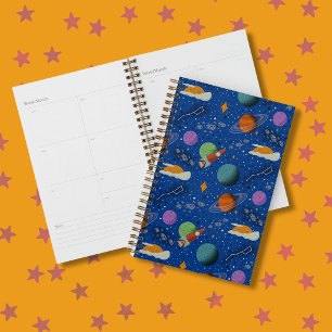 Agenda Planetas do Plano de Padrão Espacial Ilustrado