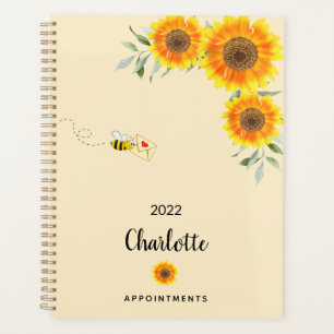 Agenda Planificador de abelha amorosa, amarelo-giro, 2022