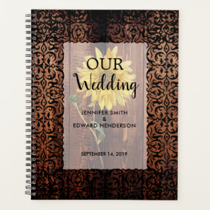 Agenda Planificador de casamento russo vintage da madeira