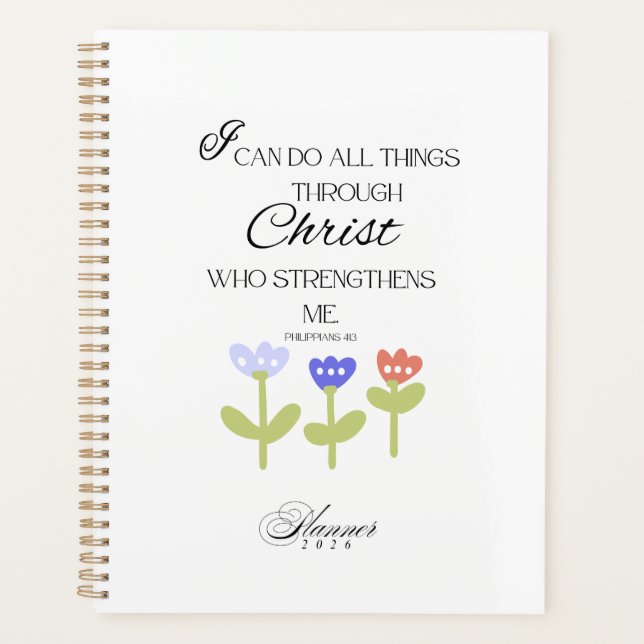 Agenda Planner 2026 With Bible Verse (Frente)