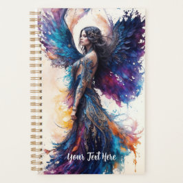 Agenda Planner - Anjo Elegante com Tinta Preta Itrícia