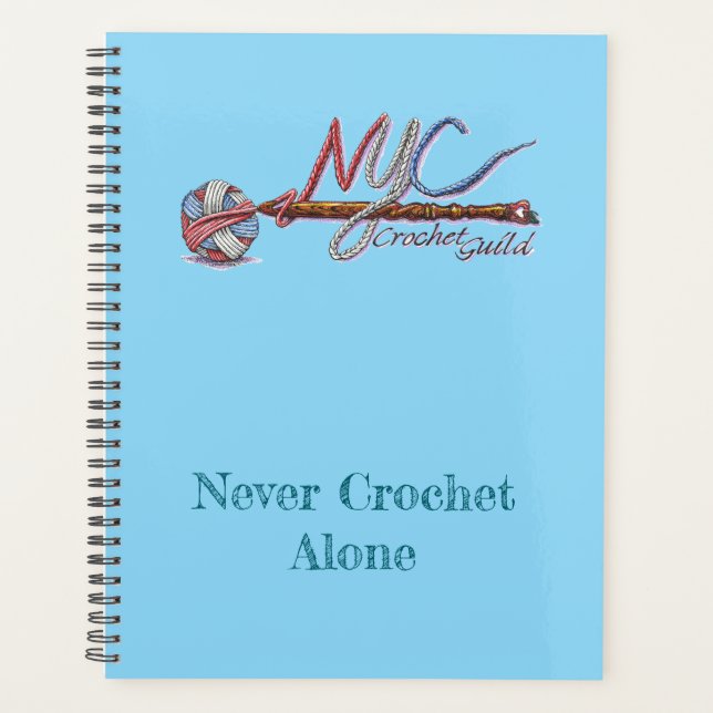 Agenda Planner Azul da Guilda Crochet NYC (Frente)