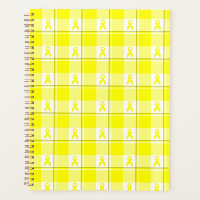 Agenda Planner Bladder Cancer Awareness Plaid, Yellow (Frente)